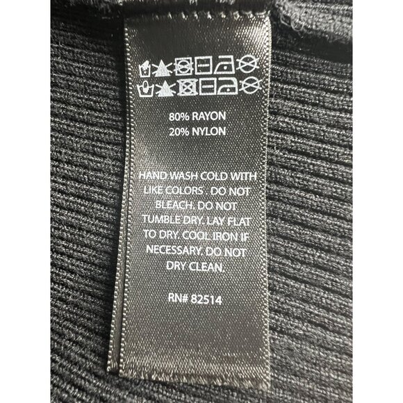 House Of Harlow 1960 Revolve Black Ribbed Knit One Shoulder Mini Dress Medium - Picture 12 of 12